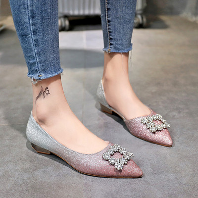 Mocasini eleganti de dama cu pietre decorative in doua culori