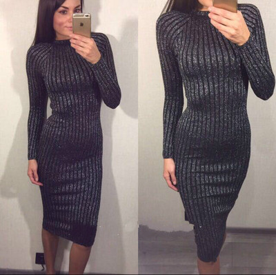 НОВО Стилна дамска плътна рокля в няколко цвята