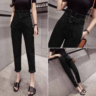 Актуални дамски дънки с висока талия в три цвята