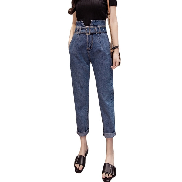 Актуални дамски дънки с висока талия в три цвята