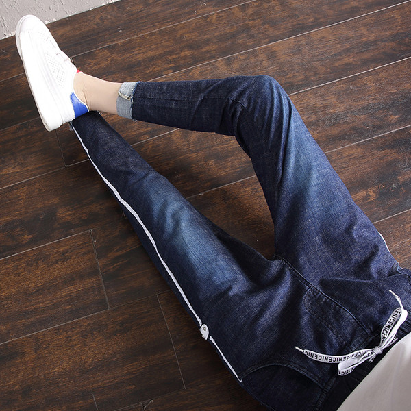 Blugi de dama moderni cu bretele laterale in doua culori