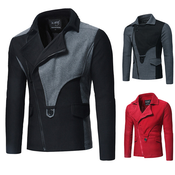 Φθινοπωρινό ανδρικό μπουφάν με πλαϊνό κούμπωμα σε τρία χρώματα