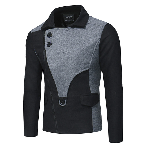 Φθινοπωρινό ανδρικό μπουφάν με πλαϊνό κούμπωμα σε τρία χρώματα