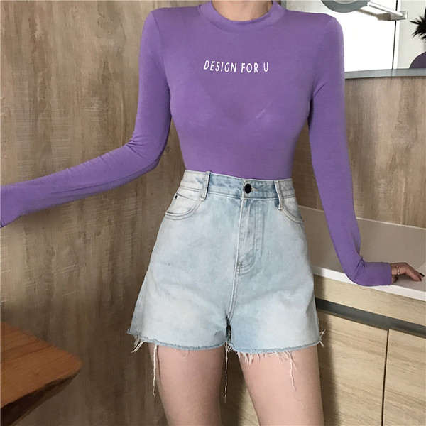 Ежедневна дамска блуза с дълъг ръкав и надпис в няколко цвята