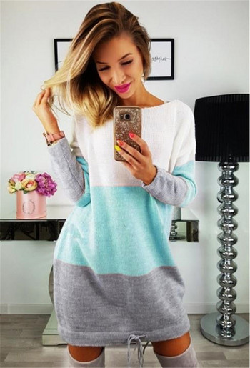 Есенно-зимна дамска рокля в няколко разцветки