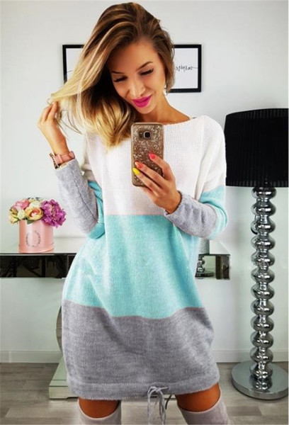 Есенно-зимна дамска рокля в няколко разцветки 