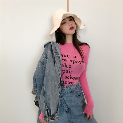 Ежедневна дамска блуза с надписи в няколко цвята