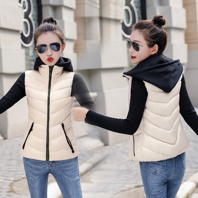 Модерен дамски елек с качулка в пет цвята