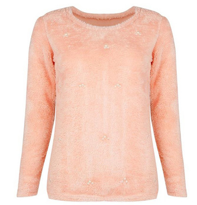 НОВО Модерен дамски плътен пуловер в няколко цвята