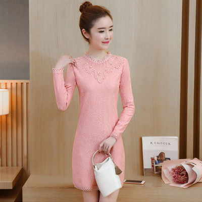 Rochie de dama cu dantela si decolteu O in trei culori