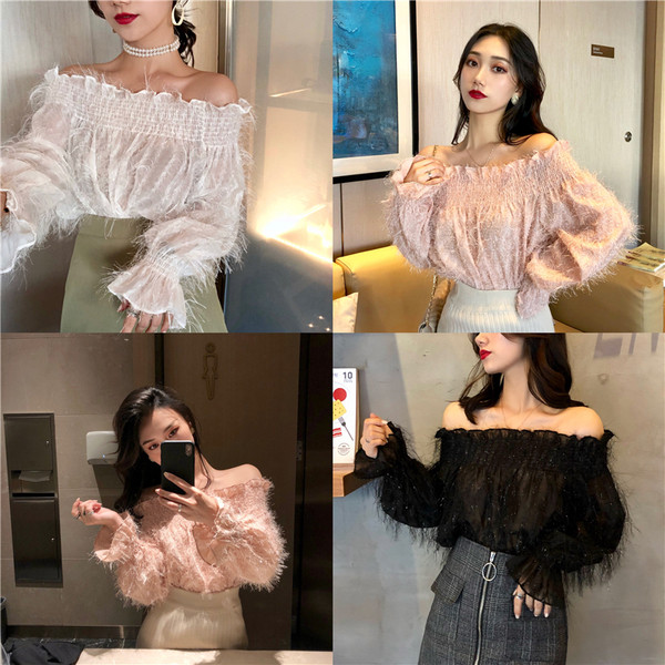 Μοντέρνα γυναικεία μπλούζα με χαλαρούς ώμους σε τρία χρώματα