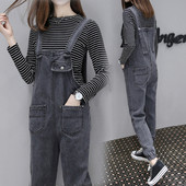 Дамски модерен гащеризон в сив цвят