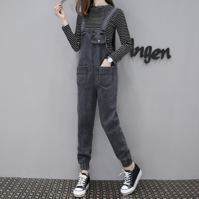 Дамски модерен гащеризон в сив цвят