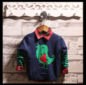 Παιδικό πουλόβερ για αγόρια σε μπλε, κόκκινο και γκρι χρώμα