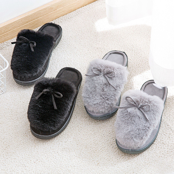 Дамски пантофи с пух в четири цвята