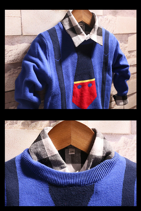 Pulover pentru copii modern pentru baieti in albastru, verde si gri