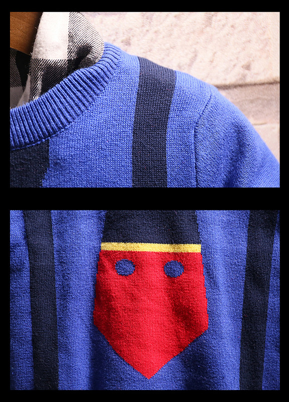 Pulover pentru copii modern pentru baieti in albastru, verde si gri