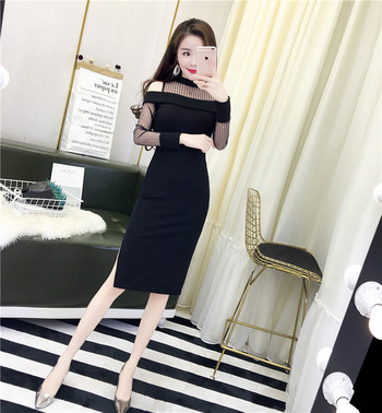 Γυναικείο κομψό φόρεμα σε μαύρο χρώμα