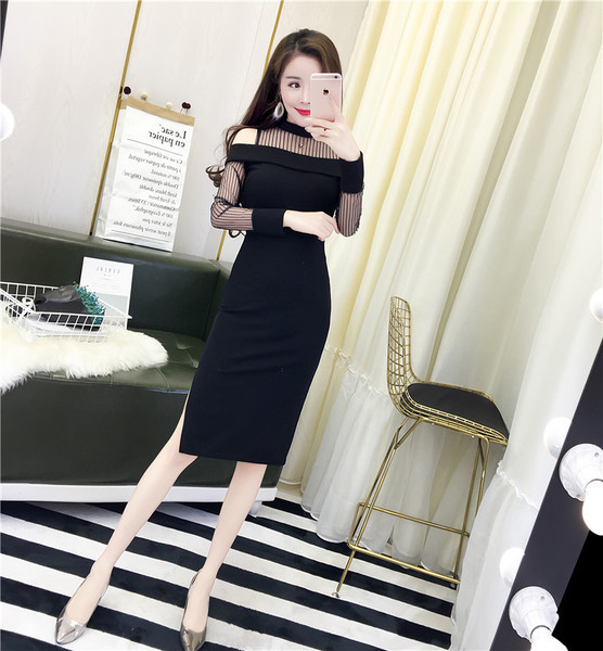 Γυναικείο  κομψό φόρεμα σε μαύρο χρώμα