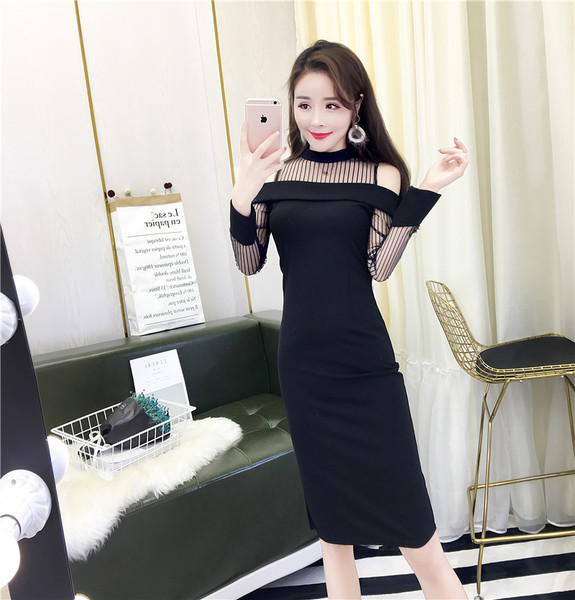 Γυναικείο  κομψό φόρεμα σε μαύρο χρώμα