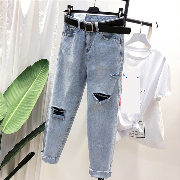 Дамски дънки в три цвята - широк модел