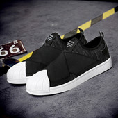 Модерни мъжки кецове без връзки в черен цвят