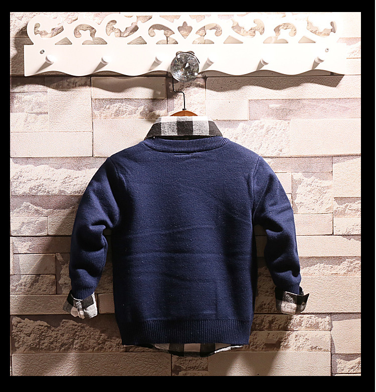 Pulover modern pentru copii pentru baieti in rosu, gri si albastru