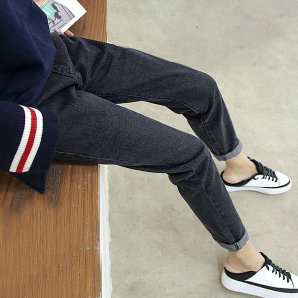 Blugi de dama in doua culori inchise - model larg