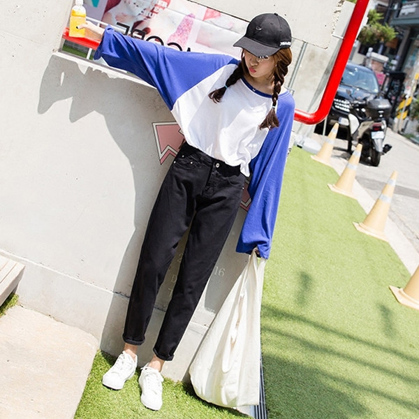 Blugi de dama in doua culori inchise - model larg