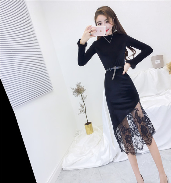 Rochie lunga eleganta de dama cu curea de culoare neagra