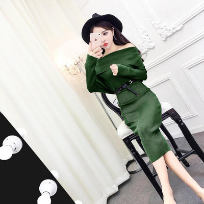 Дълга рокля с паднали рамене в четири цвята