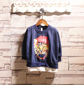 Детска блуза с дълъг ръкав и апликация за момичета и момчета