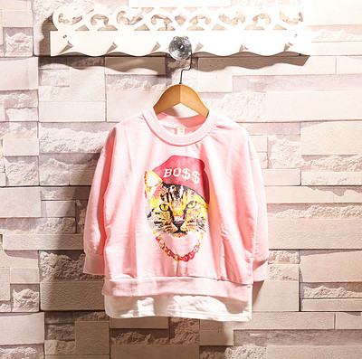 Детска блуза с дълъг ръкав и апликация за момичета и момчета