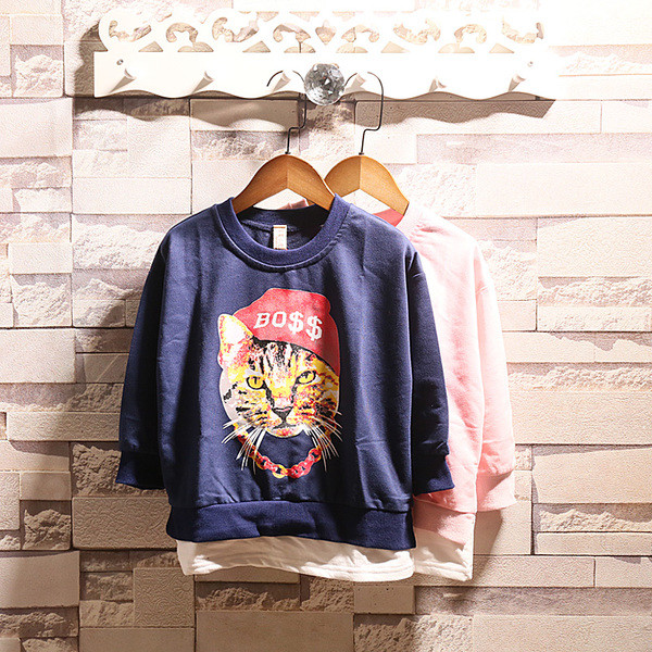 Детска блуза с дълъг ръкав и апликация за момичета и момчета