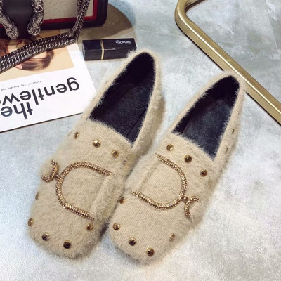 Актуален модел дамски мокасини с метална декорация в три цвята