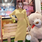 Μακρύ γυναικέιο φόρεμα σε κίτρινο και μαύρο χρώμα