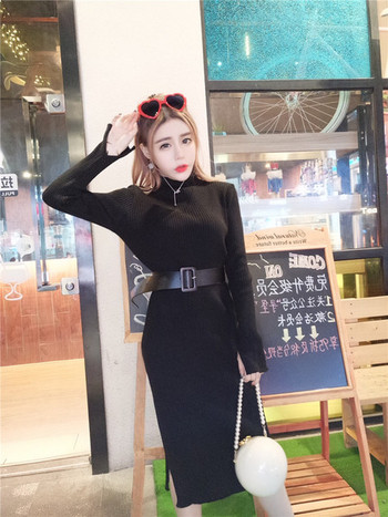 Μακρύ γυναικέιο φόρεμα σε κίτρινο και μαύρο χρώμα