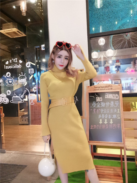 Μακρύ γυναικέιο φόρεμα σε κίτρινο και μαύρο χρώμα