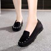 Mocasini de dama cu elemente metalice din piele intoarsa ecologica in trei culori