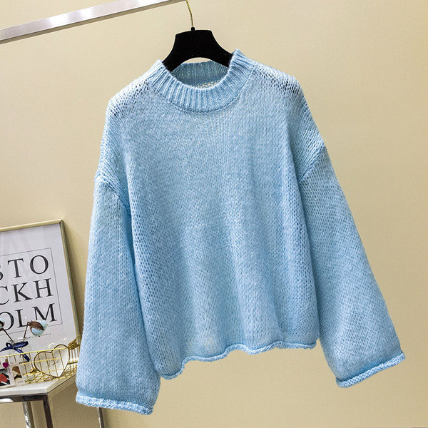 Зимен дамски пуловер широк модел в няколко цвята 