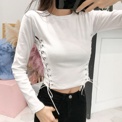 Bluza de dama cu cravate in cruce si inscriptie in mai multe culori