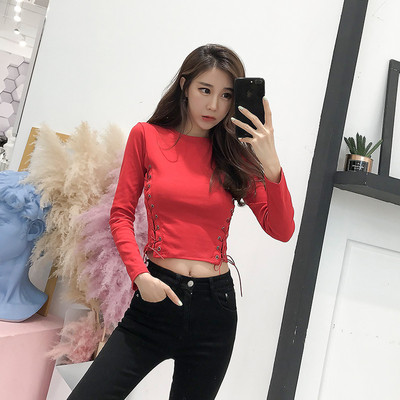 Bluza de dama cu cravate in cruce si inscriptie in mai multe culori