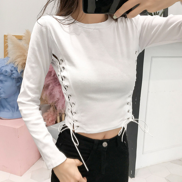 Bluza de dama cu cravate in cruce si inscriptie in mai multe culori