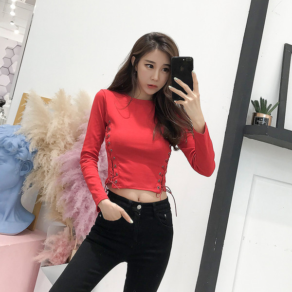 Bluza de dama cu cravate in cruce si inscriptie in mai multe culori