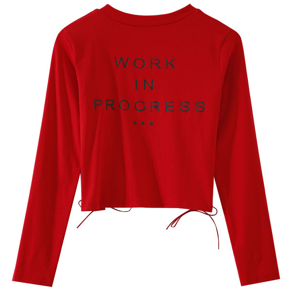 Bluza de dama cu cravate in cruce si inscriptie in mai multe culori