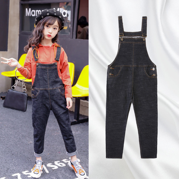 Детски дънков гащеризон в тъмен цвят