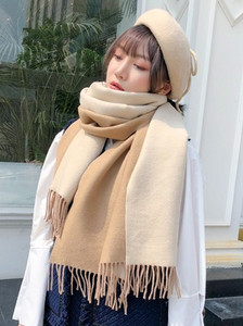 Дамски модерен двулицев шал в различни цветове