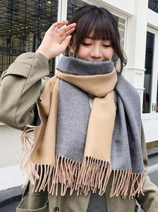 Дамски модерен двулицев шал в различни цветове