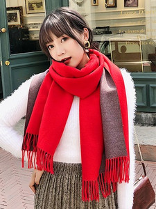 Дамски модерен двулицев шал в различни цветове