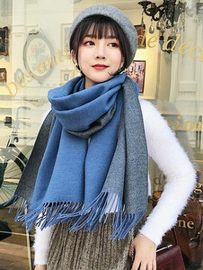 Дамски модерен двулицев шал в различни цветове